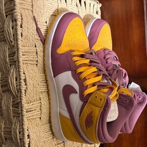 Jordan Purple and Yellow Sneakers